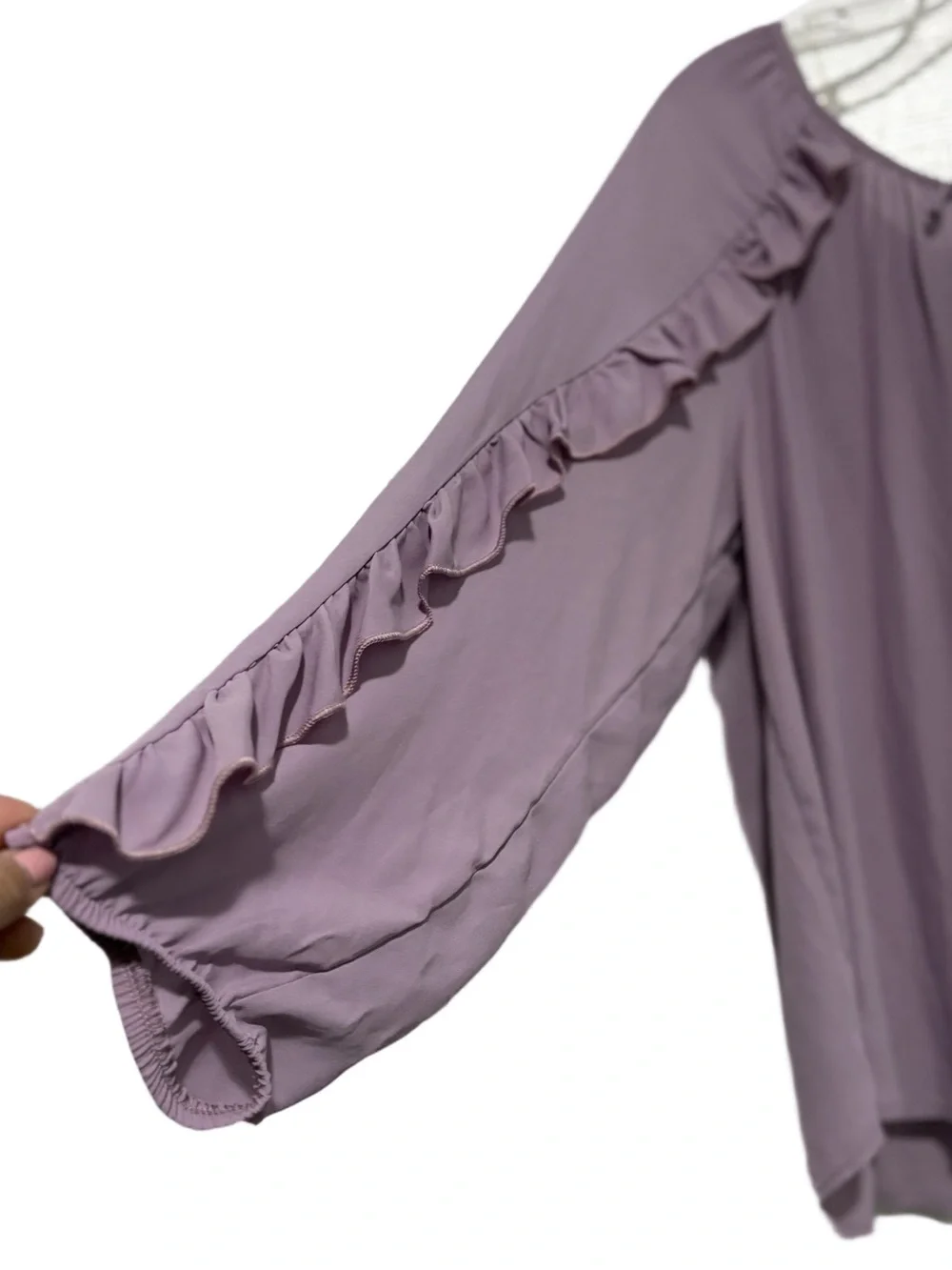 Ruffled NWT Sheer Long-Sleeve Peasant Blouse